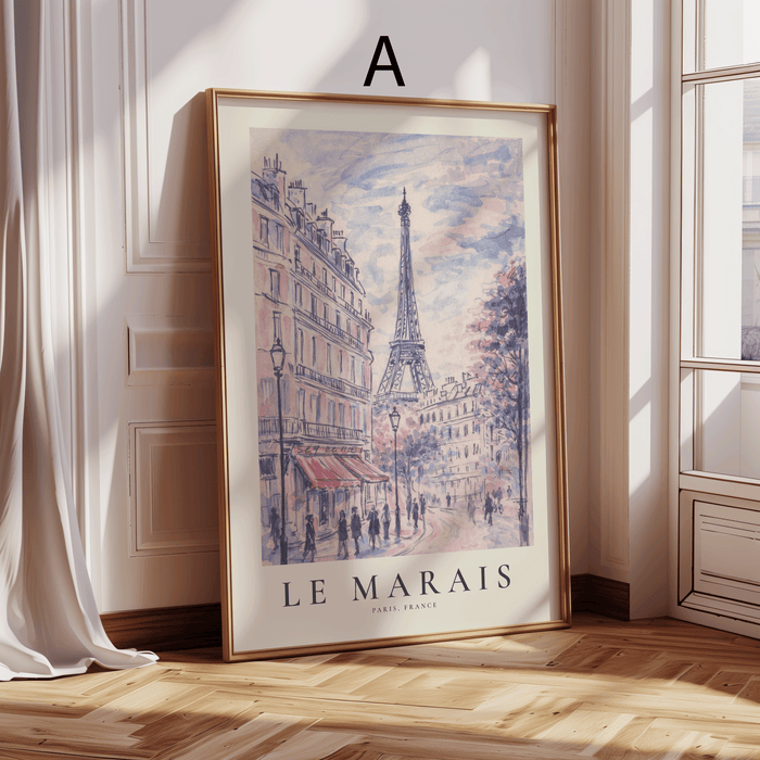 JUSTGOODMOOD Paris Poster – Hochwertiger Baumwoll-Print