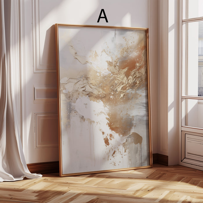Struktur-Poster in Beige und Gold