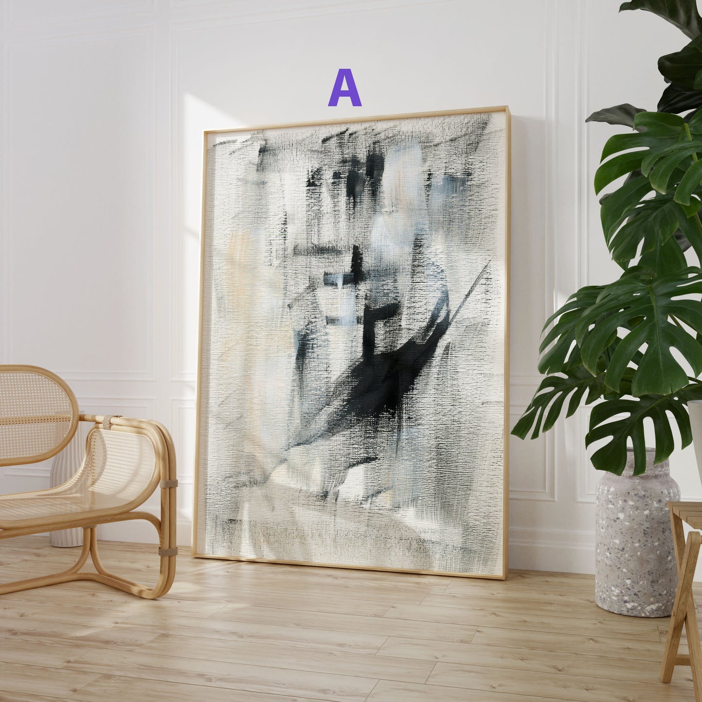 Abstrakte Linienkunst Poster · Geschenkidee · Minimalistische Schwarz-Weiß Geometrie und organische Formen · Dekoprint ohne Rahmen