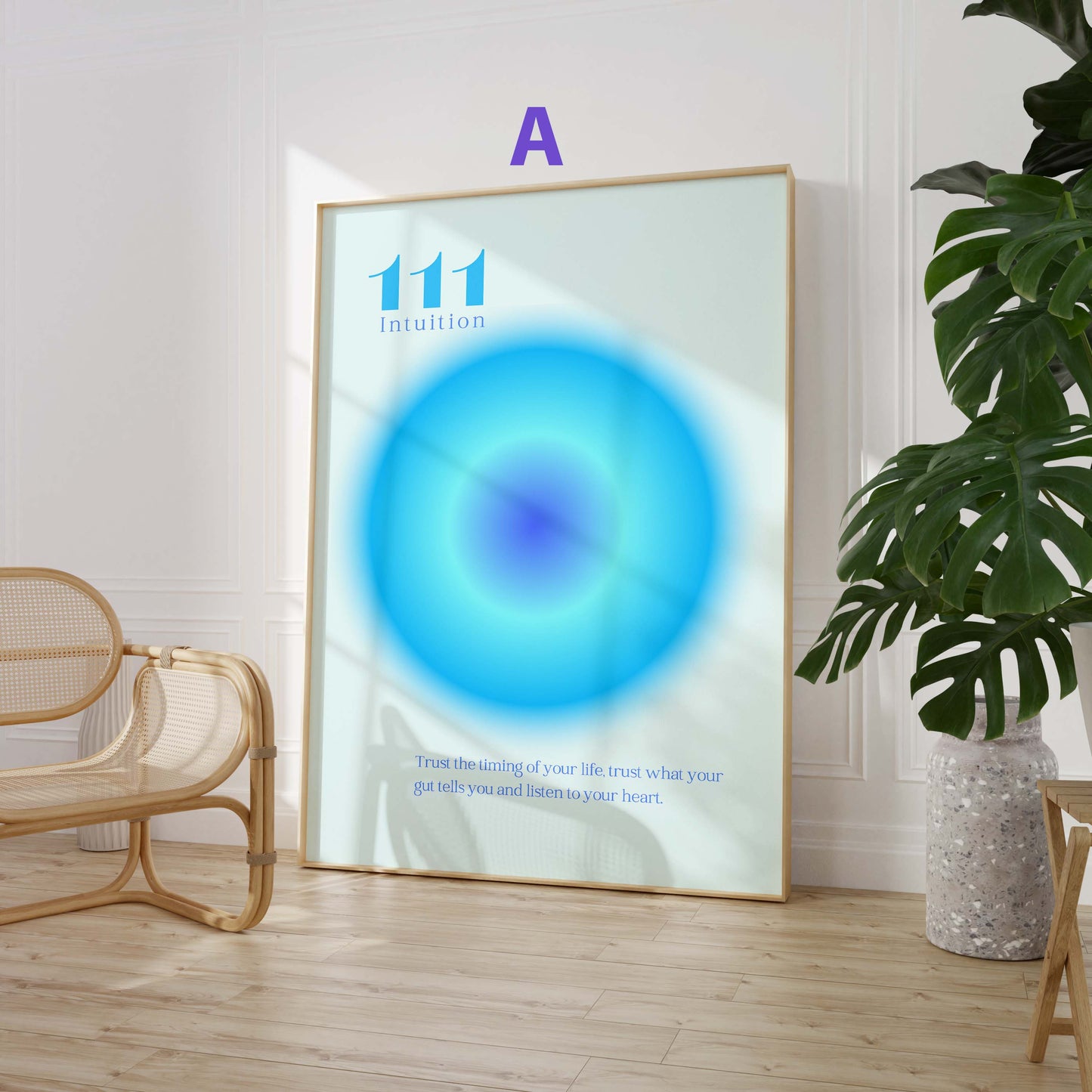 Angel Numbers Poster · Geschenkidee · 111 222 333 444 555 666 777 888 999 · Dekoprint ohne Rahmen