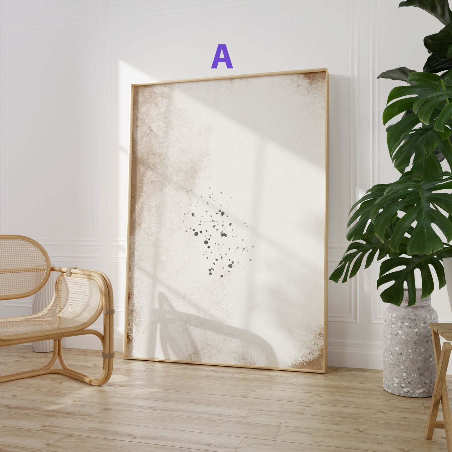 Abstrakte Minimalismus Poster · Geschenkidee · Beige Linienkunst und Organische Formen · Dekoprint ohne Rahmen