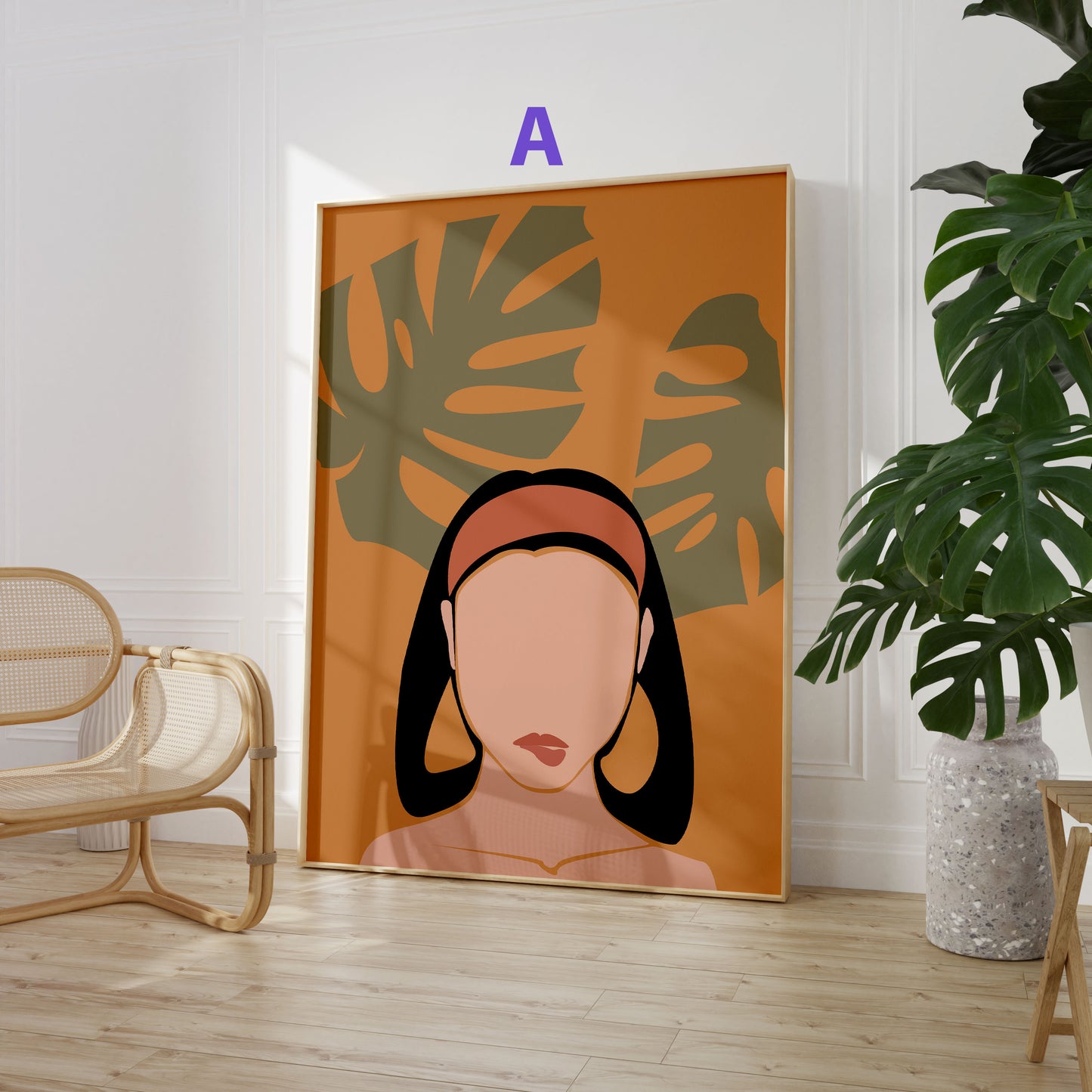 Boho Frauen Poster · Geschenkidee · Terrakotta, Wüstenkunst und Abstrakte Figuren · Dekoprint ohne Rahmen