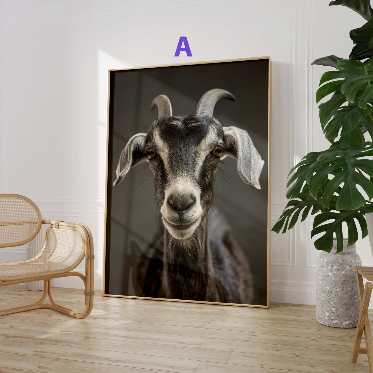 Niedliche Ziegen Poster · Geschenkidee · Ziegen, Zicklein und Lämmer · Dekoprint ohne Rahmen