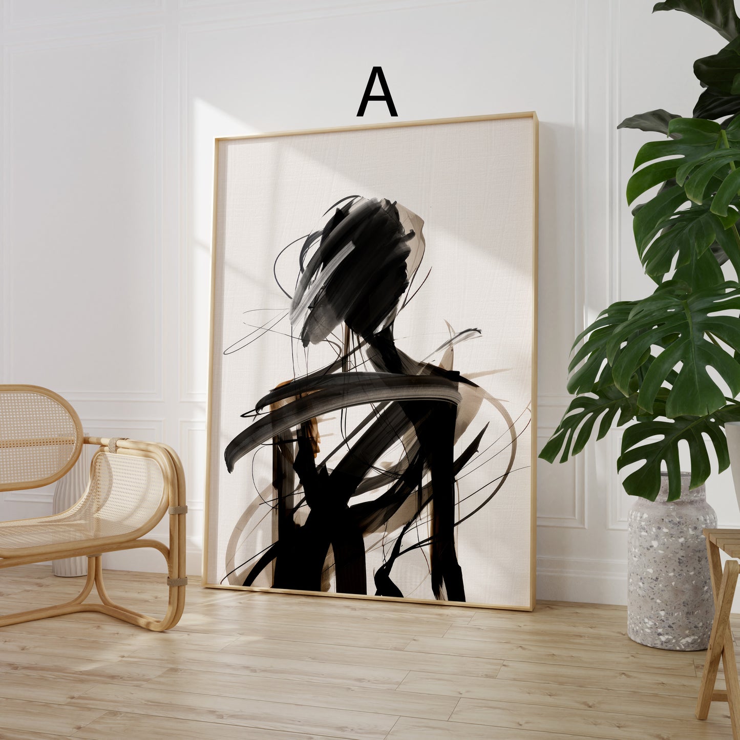 Abstrakte Poster · Geschenkidee · Elegante Silhouetten Minimalistische Formen Neutrale Farben Goldene Akzente · Dekoprint ohne Rahmen