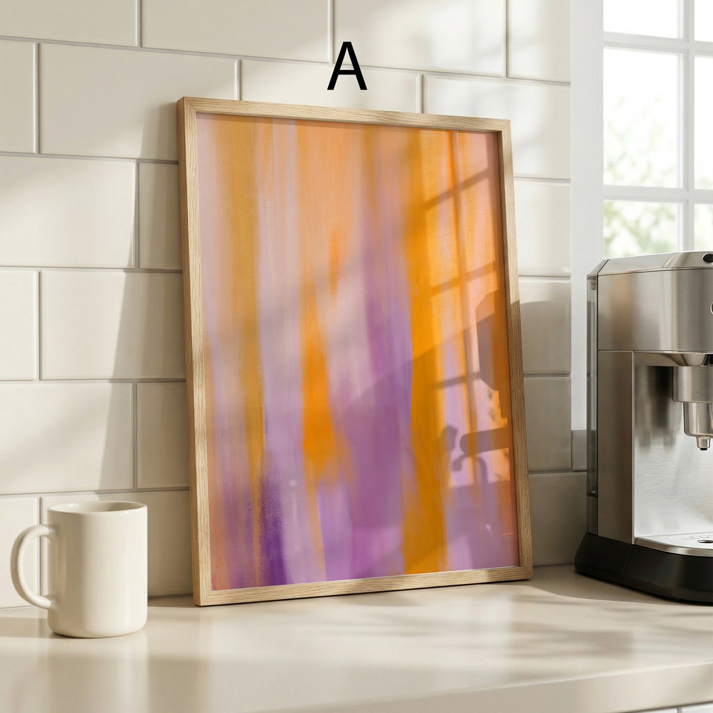 Abstrakte Poster · Wohnidee · Pastelltöne Farbflächen Künstlerische Pinselstriche · Dekoprint ohne Rahmen