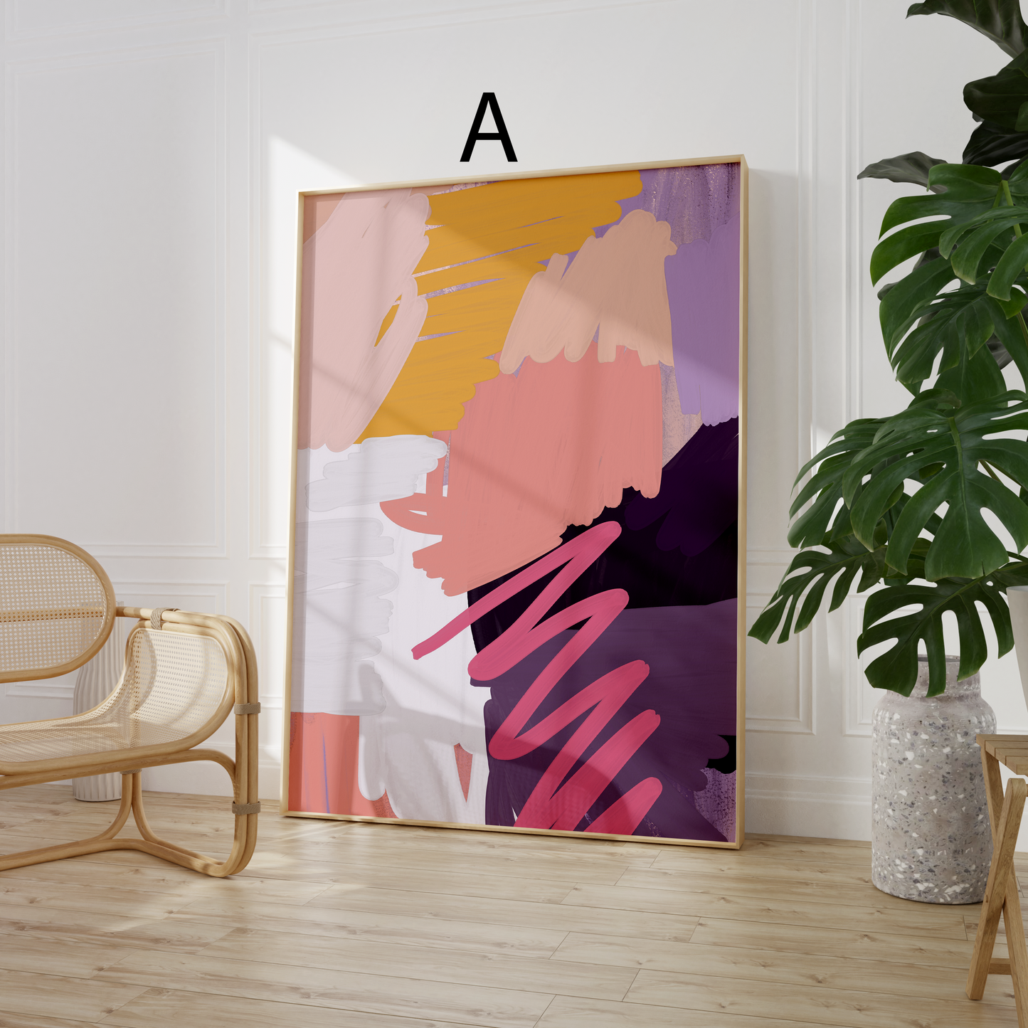 Moderne Kunst Poster · Geschenkidee · Abstrakte Formen Minimalistische Line Art und Farbblock Wandkunst · Dekoprint ohne Rahmen