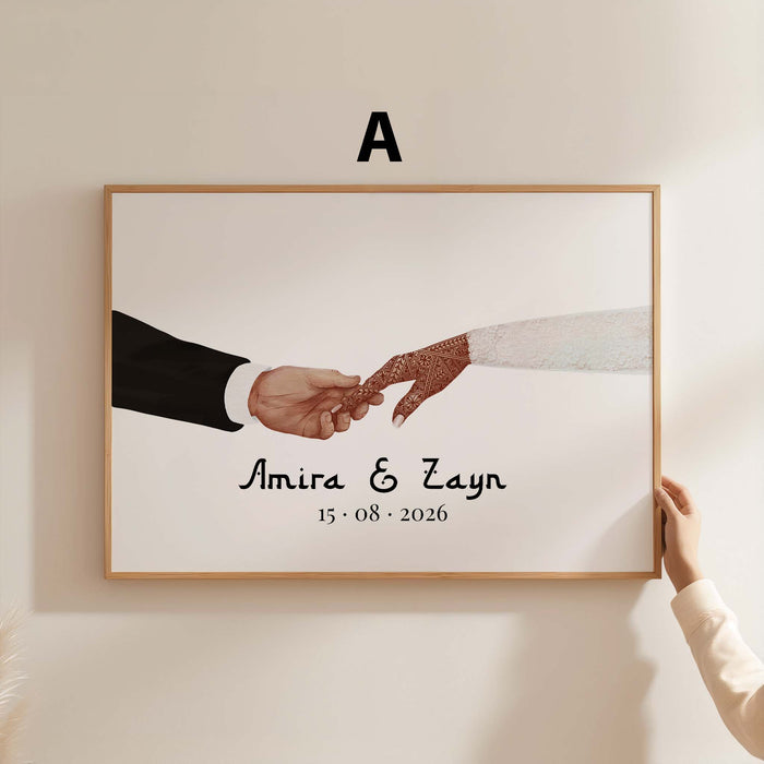 Hände Verbindung Poster – Premium Baumwoll-Canvas