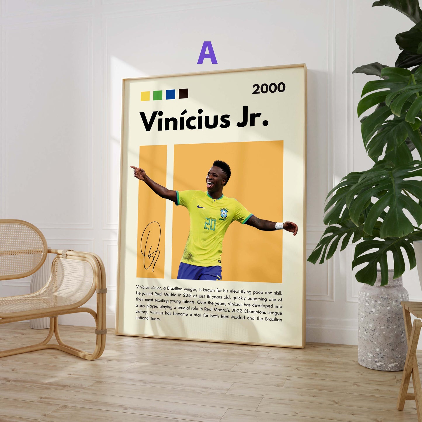Fußball Stars Poster · Vinícius Jr Rashford Kimmich Dembélé Ter Stegen Hummels · Sport Wanddeko · Print ohne Rahmen