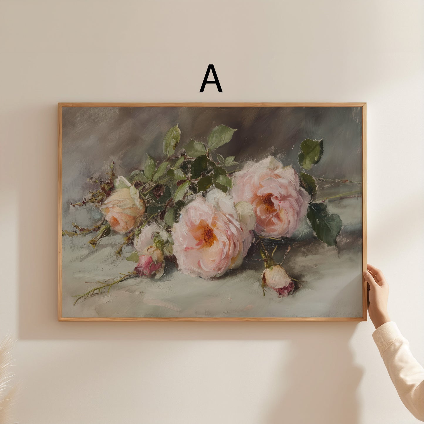 Moderne Vintage Kunst Poster · Geschenkidee · Rosen Stillleben Stadtansicht Porträt · Dekoprint ohne Rahmen