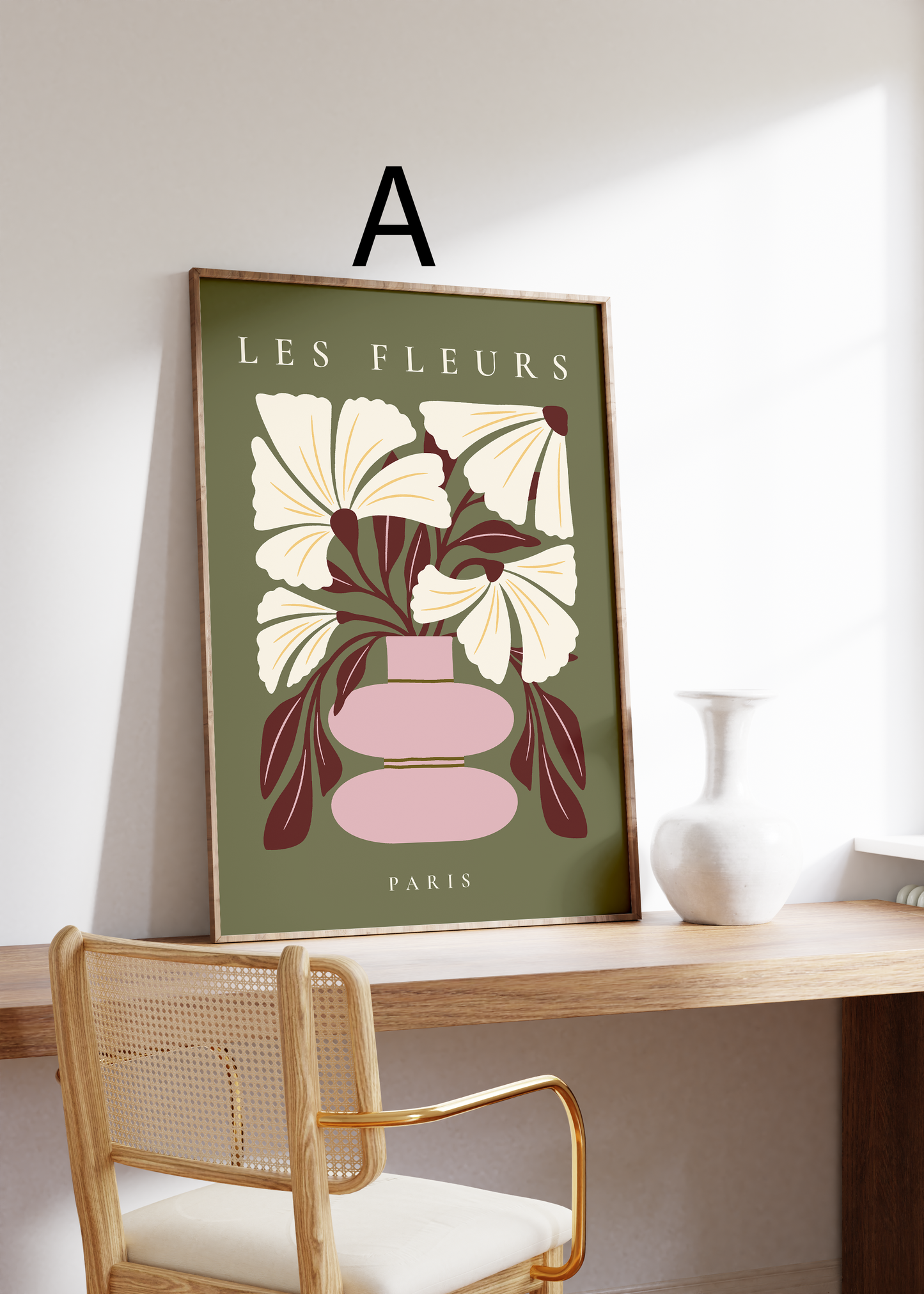 Frankreich Poster · Geschenkidee · Typografie Botanik Minimalistische Illustrationen · Dekoprint ohne Rahmen