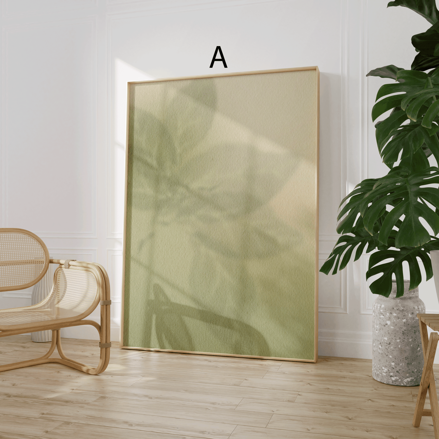Botanische Poster · Geschenkidee · Sanfte Blätter Nebel Wasserlandschaften Abstrakte Natur · Dekoprint ohne Rahmen