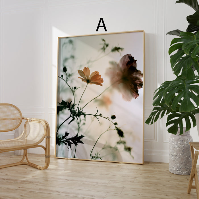 Moderne Blumen Poster | Zarte Rosa Blüten | JUSTGOODMOOD