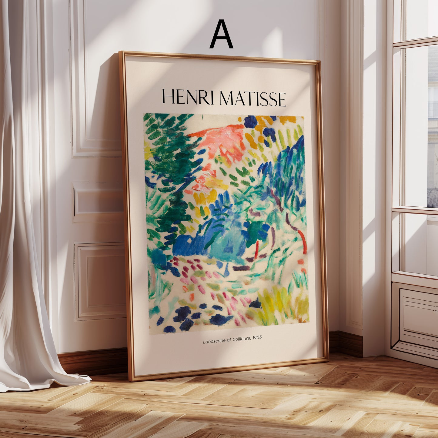 Henri Matisse Poster · Geschenkidee · Collioure Landschaften Goldfisch Offenes Fenster Fauvistisches Interieur · Dekoprint ohne Rahmen