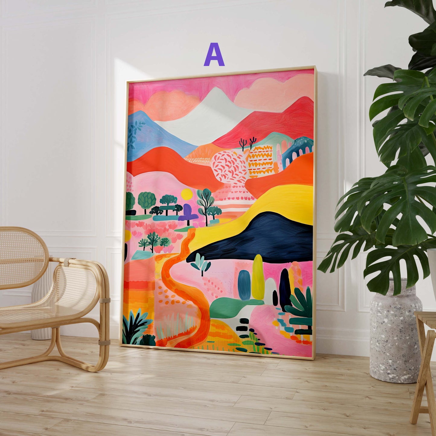 Moderne Kunst Poster · Geschenkidee · Abstrakte Porträts Geometrie und Farbenfrohe Moderne Kunst · Dekoprint ohne Rahmen
