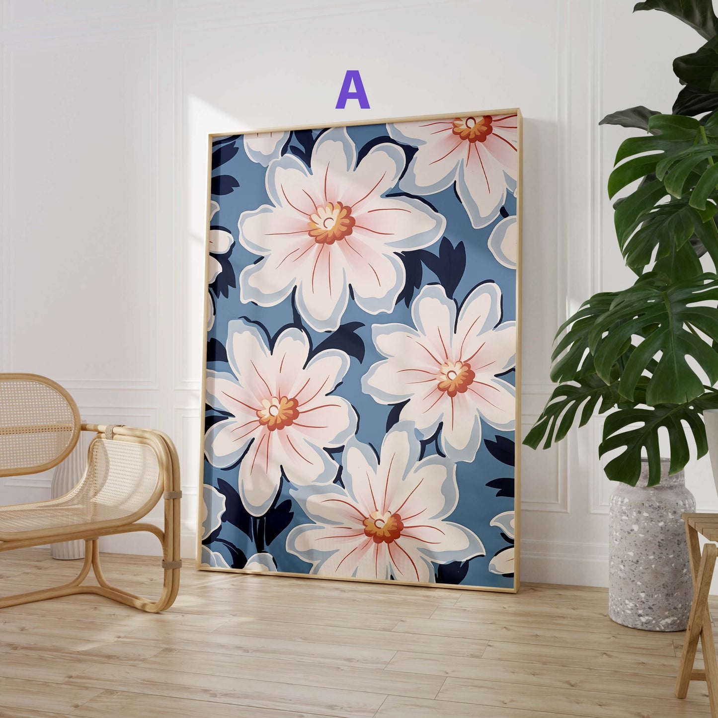 Blumen Poster · Geschenkidee · Bunte Wildblumen · Florale Aquarellmalerei · Vintage Stil · Dekoprint ohne Rahmen