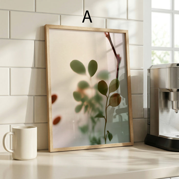 Geschenkidee · Blumen hinter beschlagenem Glas Poster Ästhetische Natur Fotografie · Dekoprint ohne Rahmen | JUSTGOODMOOD