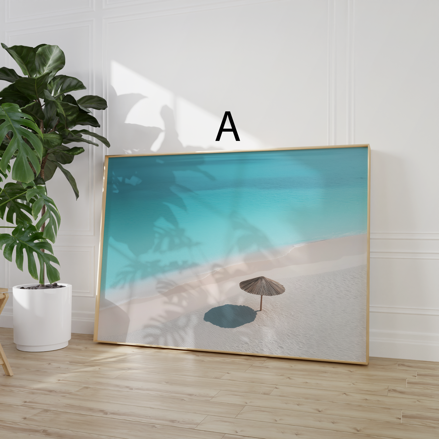 Strand Poster · Geschenkidee · Strand Palmen Meereslandschaften · Dekoprint ohne Rahmen