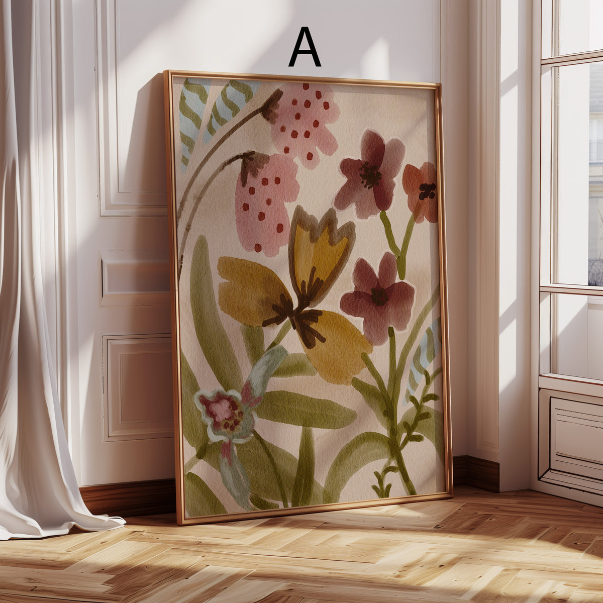 Poster Blumen · Geschenkidee · Botanische Blumen Schwan Ästhetische Kunst · Dekoprint ohne Rahmen