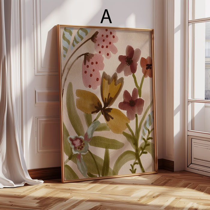 Geschenkidee · Botanische Blumen und Schwan Poster Ästhetische Kunst und Natur Motive · Dekoprint ohne Rahmen | JUSTGOODMOOD