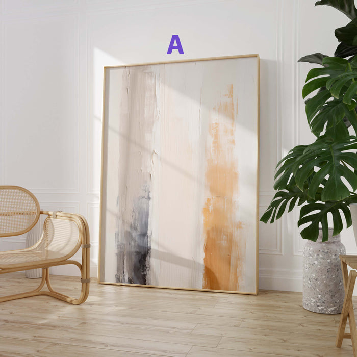 Linienkunst-Poster in Beige und Grau