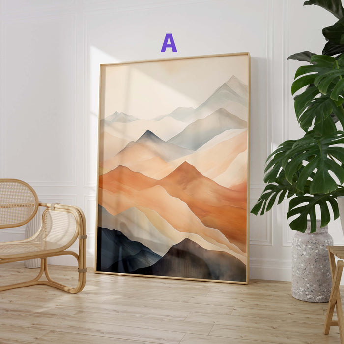 JUSTGOODMOOD Aquarell Bergposter – lebendige Farben