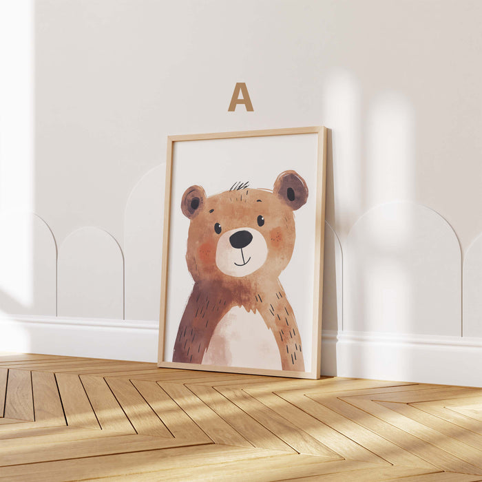 JUSTGOODMOOD Süße Tiere Wandbild – Premium Baumwoll-Canvas