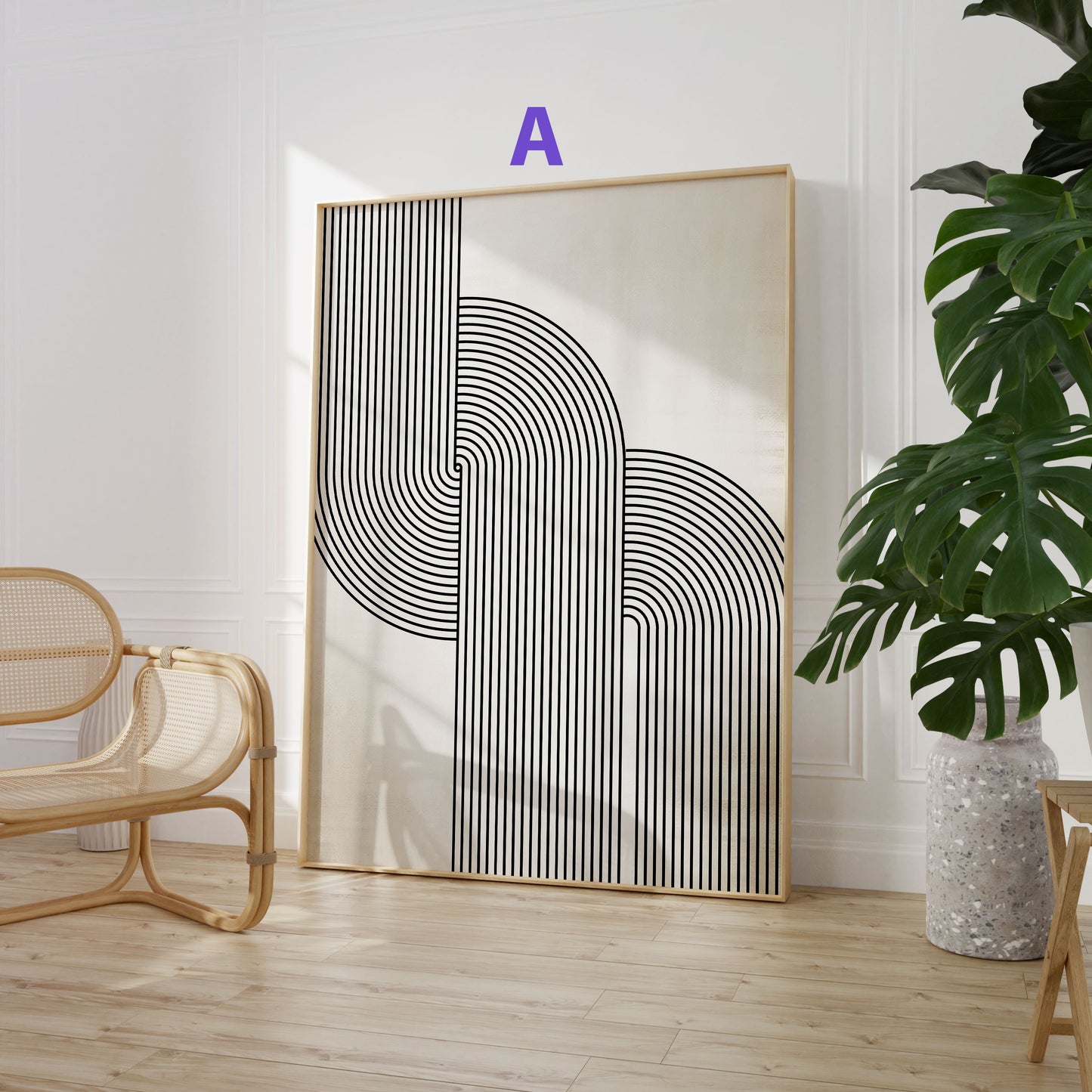 Abstrakte Linienkunst Poster · Geschenkidee · Minimalistische Bögen und geometrische Line Art · Dekoprint ohne Rahmen