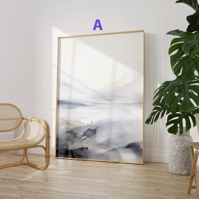 Aquarell Landschaft Poster – Premium Baumwoll-Canvas