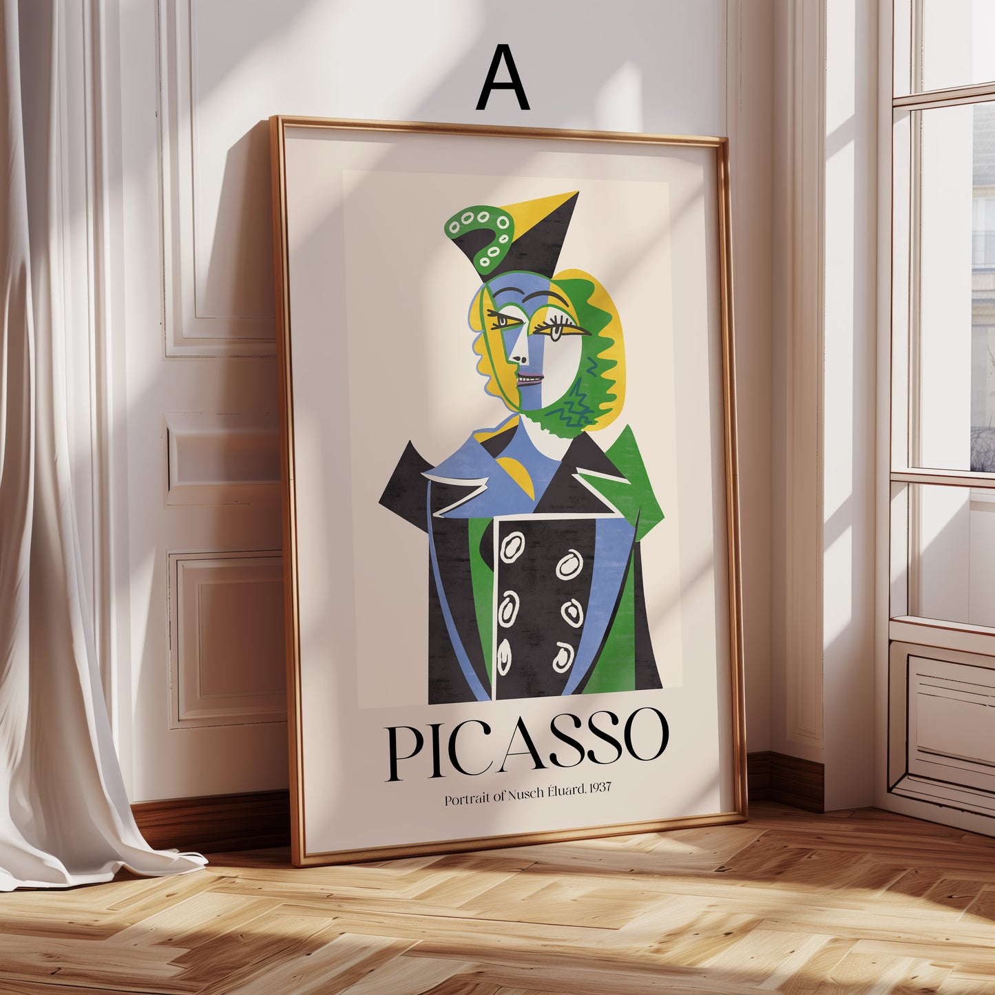 Pablo Picasso Poster · Geschenkidee · Abstrakte Porträts Kubistische Gesichter Farbige Kunst · Dekoprint ohne Rahmen