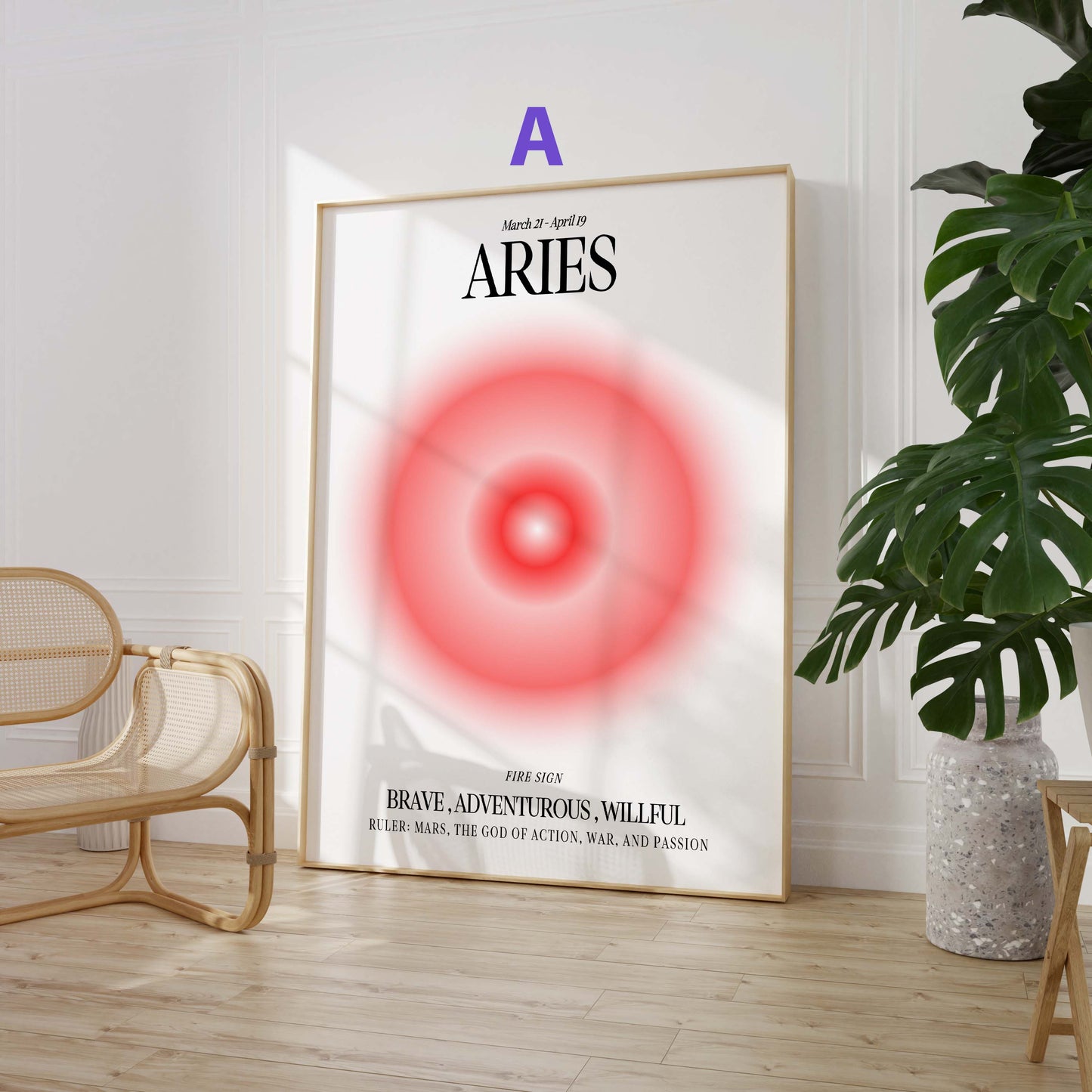 Sternzeichen Farbkreis Poster · Geschenkidee · Widder, Stier, Wassermann, Zwillinge, Krebs, Löwe, Jungfrau und Waage · Dekoprint ohne Rahmen