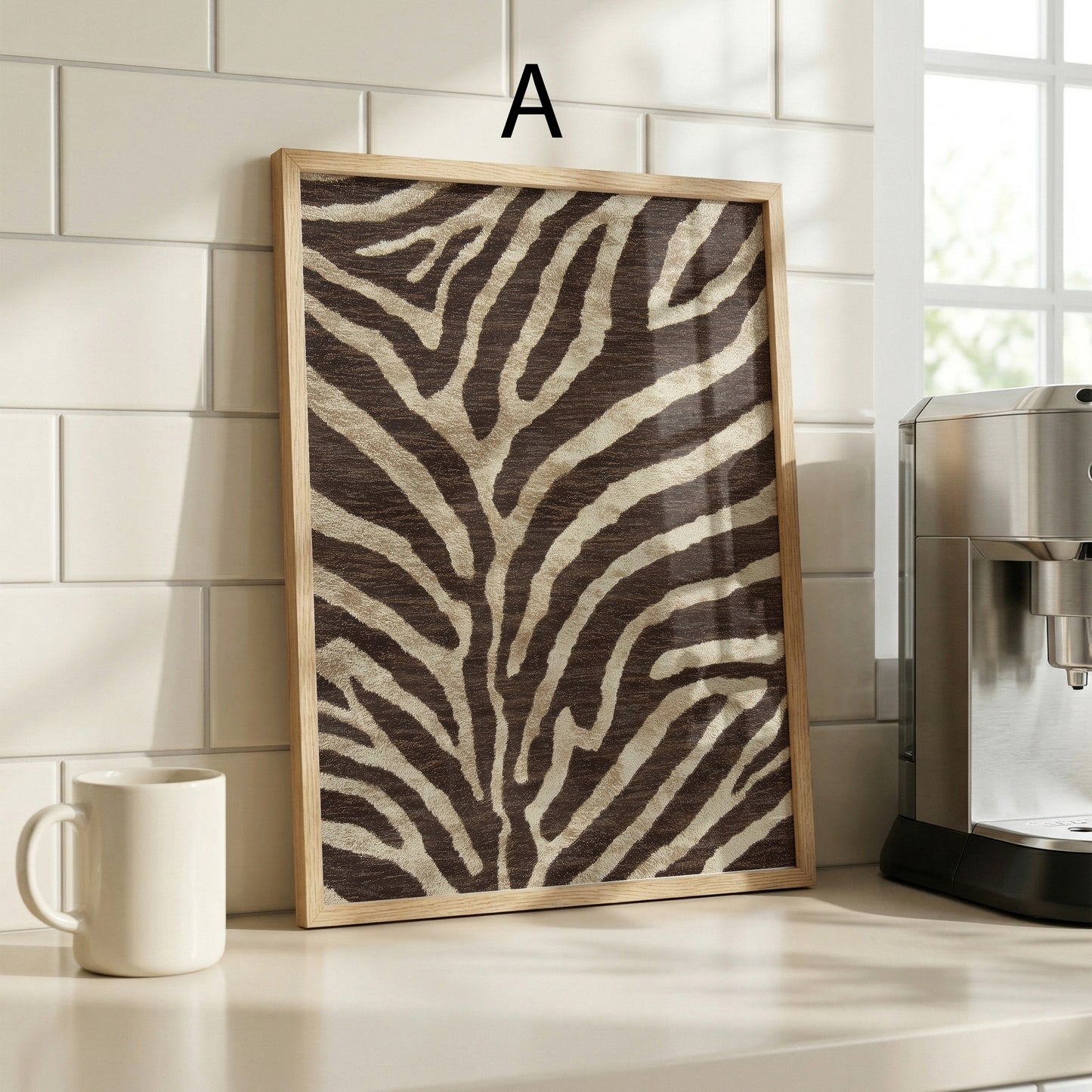Tiermuster Poster · Geschenkidee · Stilvolle Zebra und Raubkatzen Fell Texturen Leopard Muster · Dekoprint ohne Rahmen
