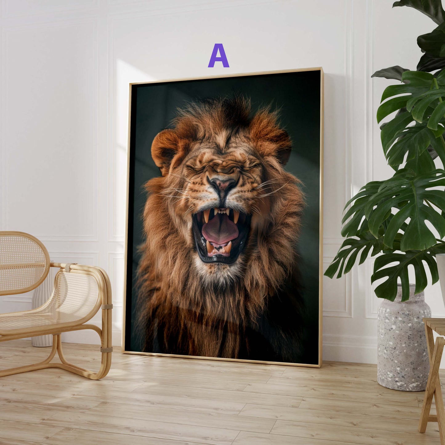 Safari Tiere Poster · Geschenkidee · Löwe, Fuchs und Giraffe · Dekoprint ohne Rahmen