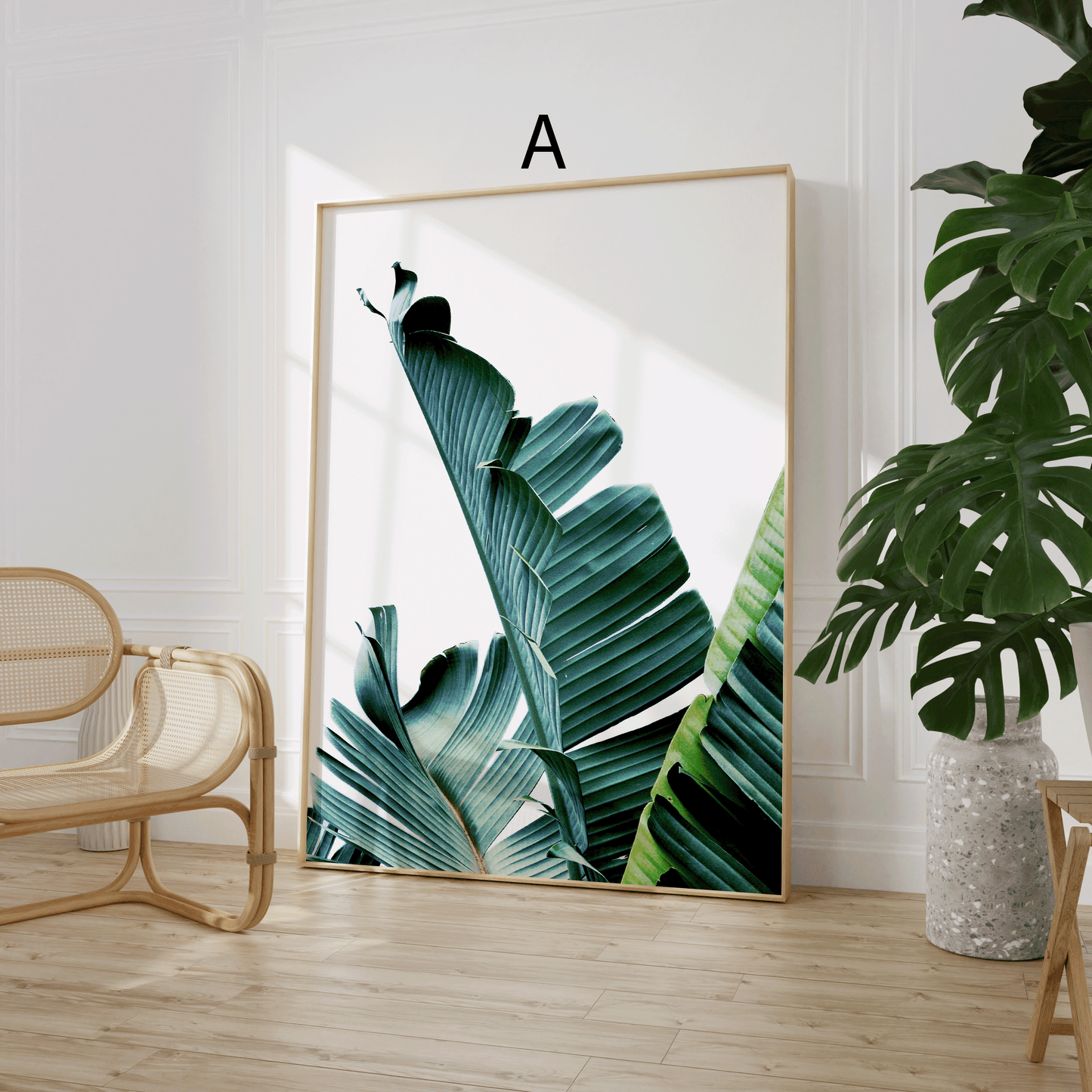 Palmenblätter Poster · Geschenkidee · Tropische Blätter Palmen Minimalistische Pflanzenkunst · Dekoprint ohne Rahmen