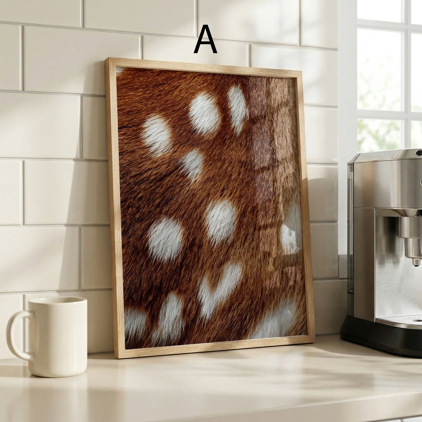 Tiermuster Poster · Geschenkidee · Reh Leopard Zebra Felloptik · Dekoprint ohne Rahmen