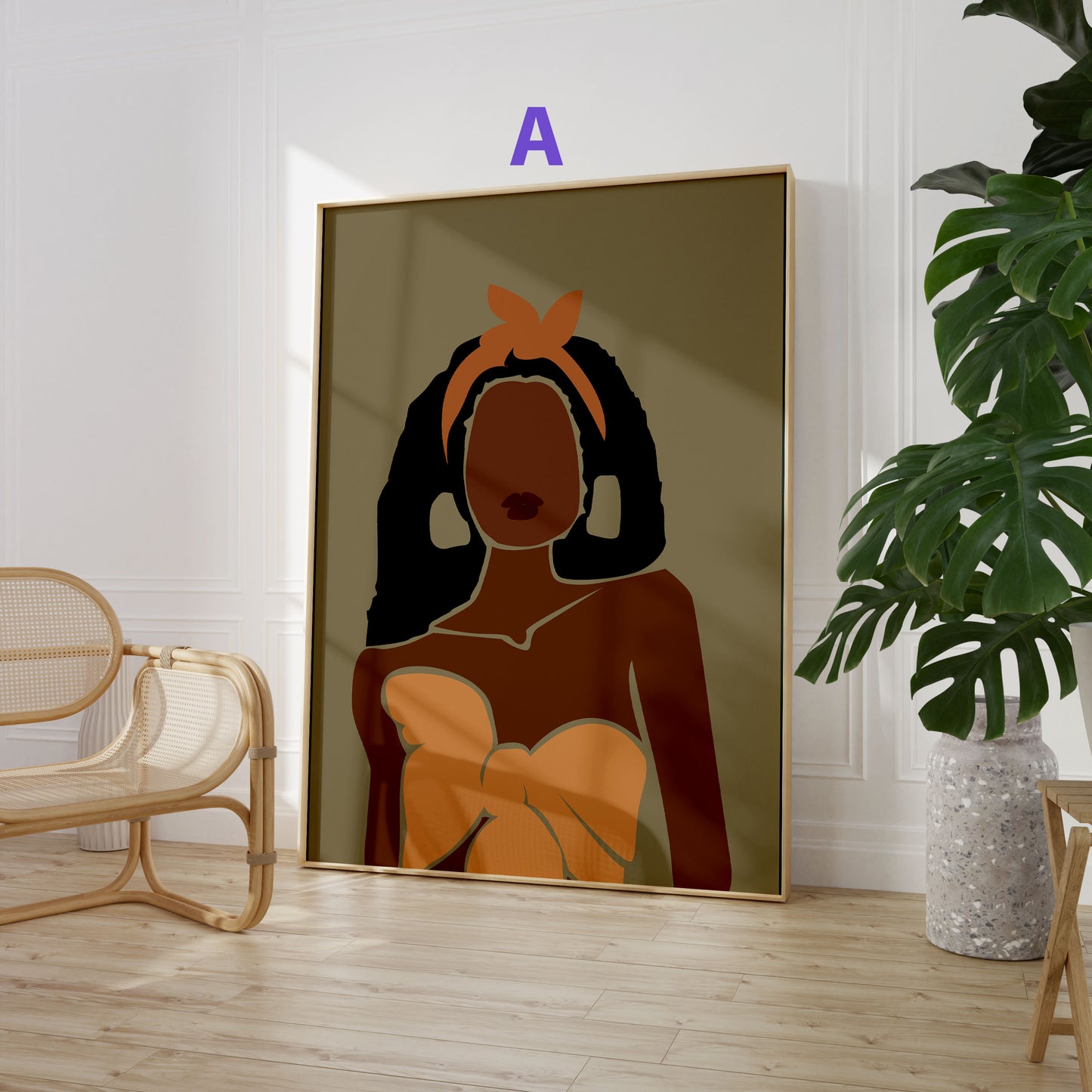 Boho Frauen Poster · Geschenkidee · Terrakotta, Minimalistische Figuren und Abstrakte Formen · Dekoprint ohne Rahmen