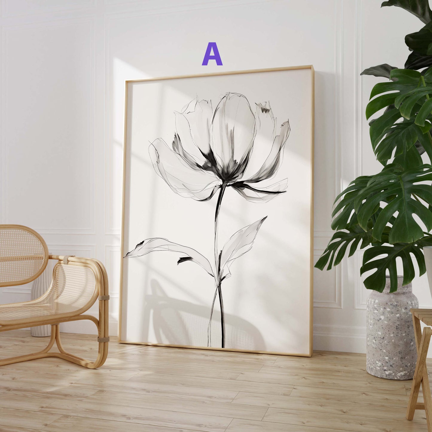 Blumen Poster · Geschenkidee · Moderne Blütenillustrationen und Ausdrucksstarke Floralkunst · Dekoprint ohne Rahmen