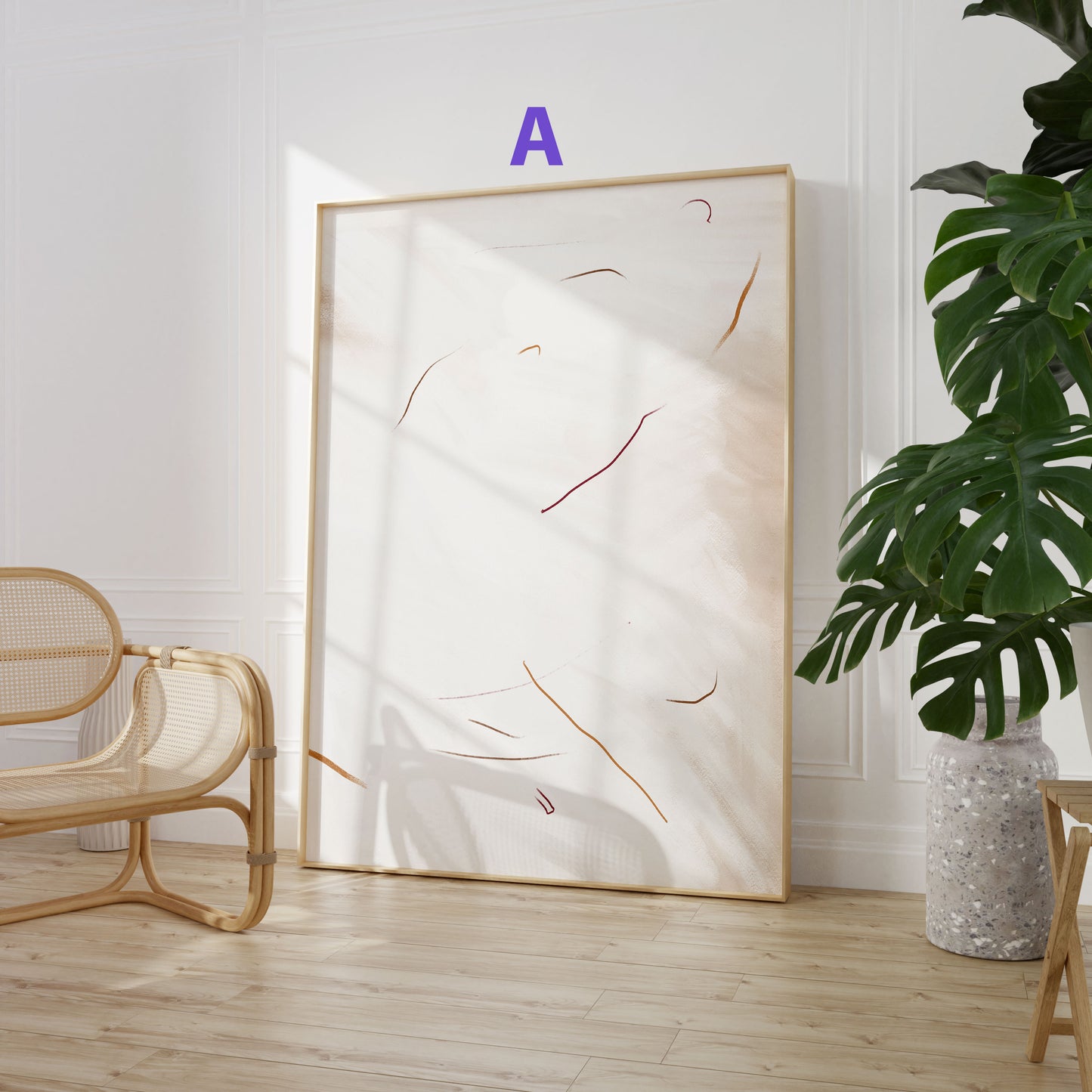 Abstrakte Linien Poster · Geschenkidee · Minimalistische Formen und Neutrale Wandkunst · Dekoprint ohne Rahmen