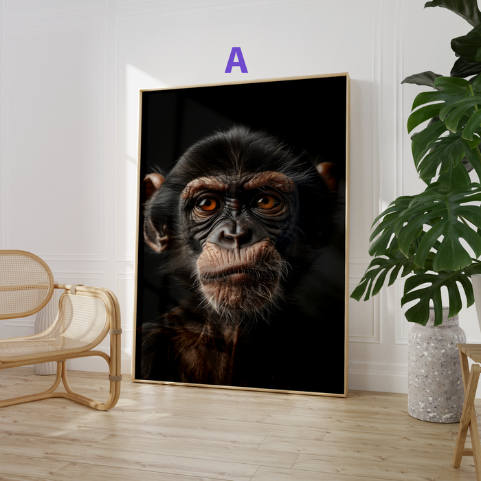 Affen Poster auf Baumwollcanvas – Premium Qualität