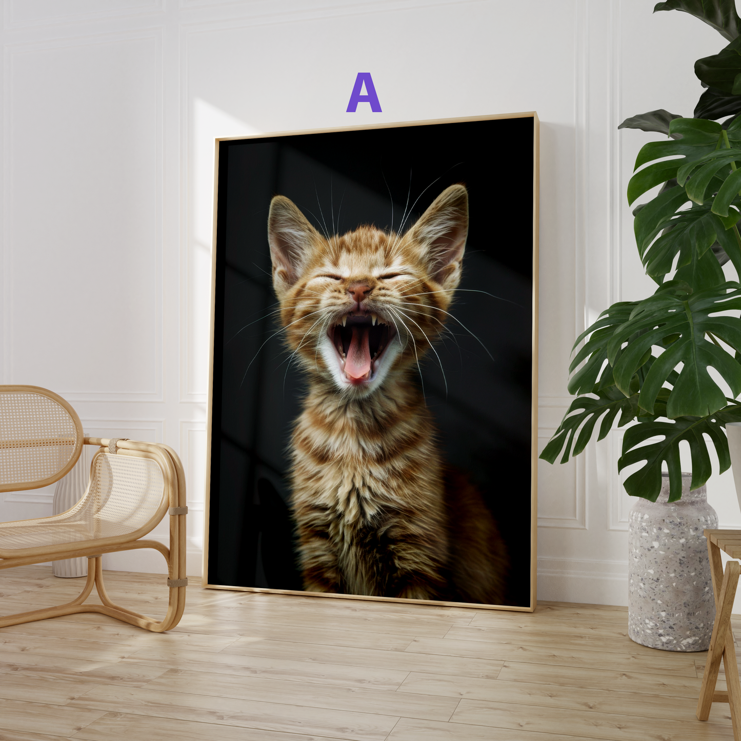 Lustige Haustier Poster · Geschenkidee · Chihuahua mit Brille Hunde und Katze · Dekoprint ohne Rahmen