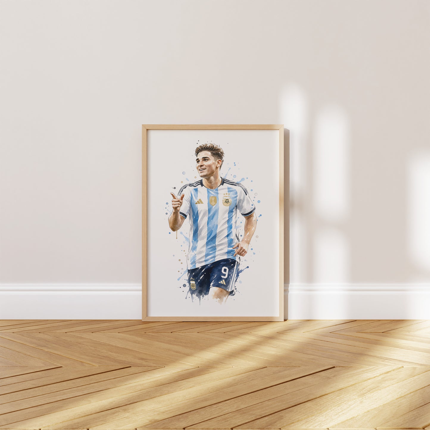 Fußball Poster Argentinien Spieler · Geschenkidee · Aquarell Sport Wandbild · Deko Print ohne Rahmen