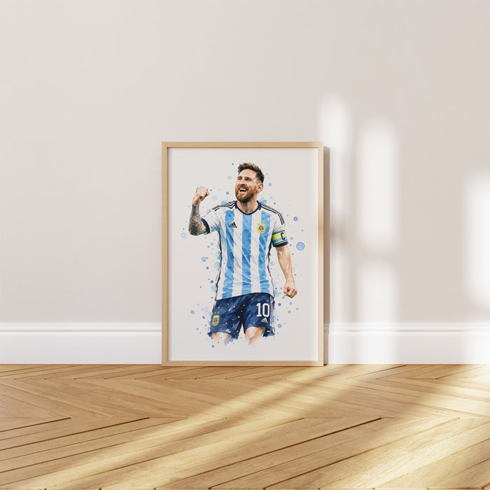 Argentinien Fußball Poster – Premium Baumwoll-Canvas