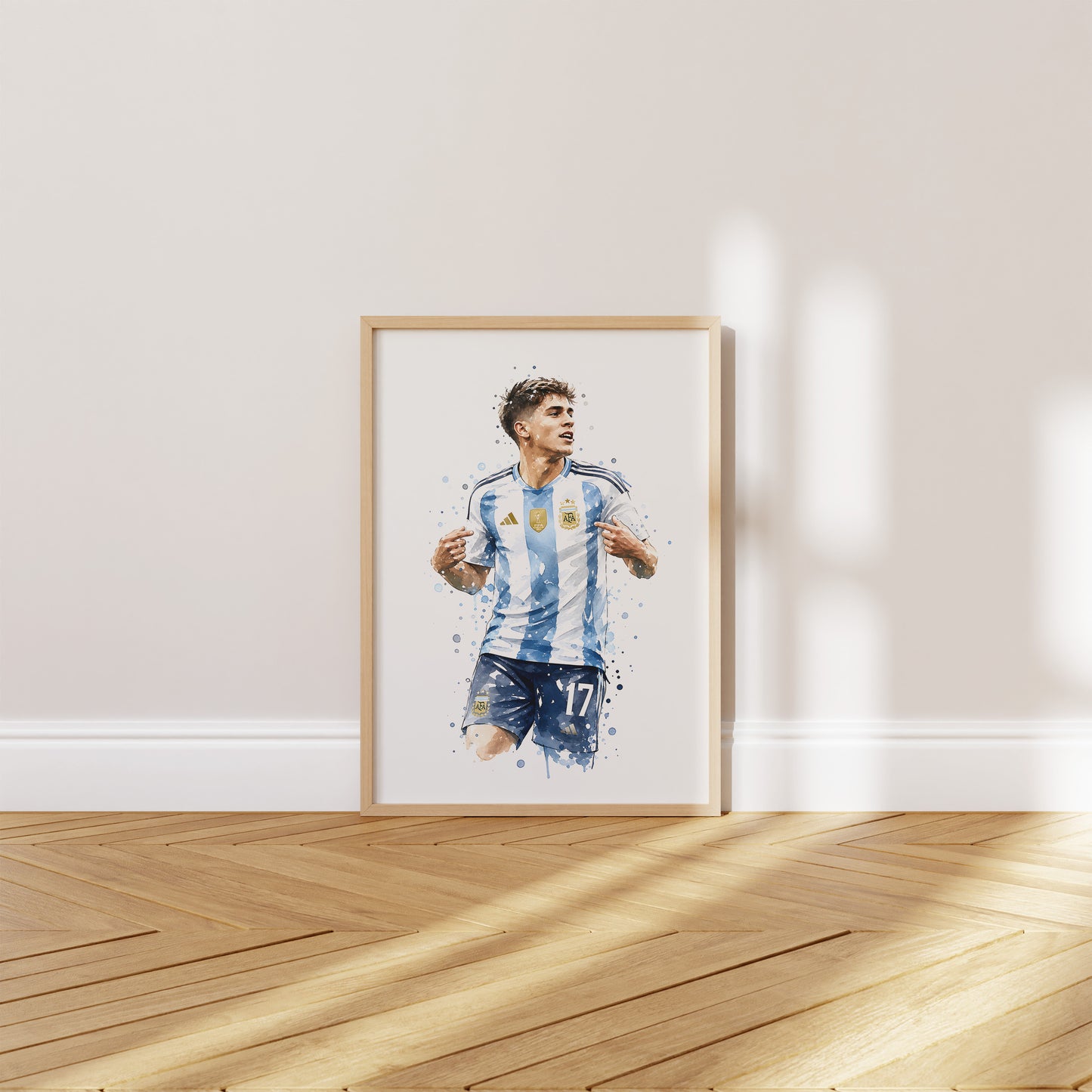 Fußball Poster Argentinien Spieler · Geschenkidee · Aquarell Sport Wandbild · Deko Print ohne Rahmen
