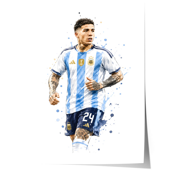 Argentinien Fußball Poster – Premium Baumwoll-Print
