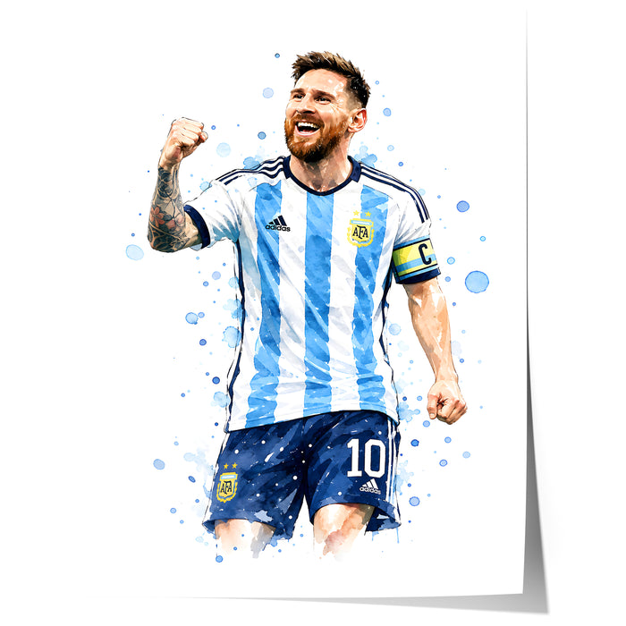 Argentinien Fußball Poster – Premium Baumwoll-Canvas
