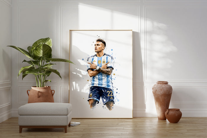 Argentinien Fußball Poster – Premium Baumwoll-Canvas