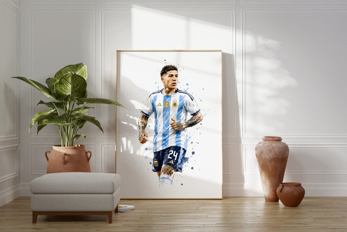 Argentinien Fußball Poster – Premium Baumwoll-Print