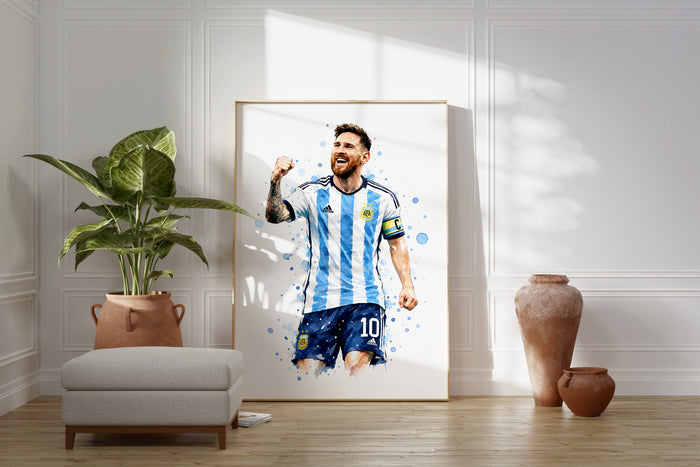 Argentinien Fußball Poster – Premium Baumwoll-Canvas