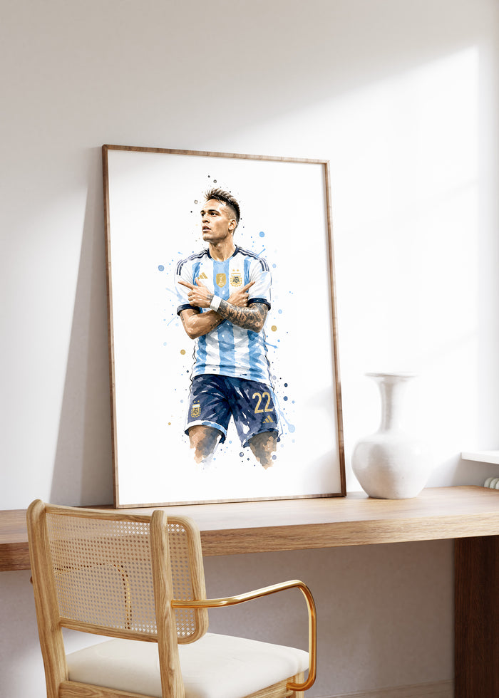 Argentinien Fußball Poster – Premium Baumwoll-Canvas