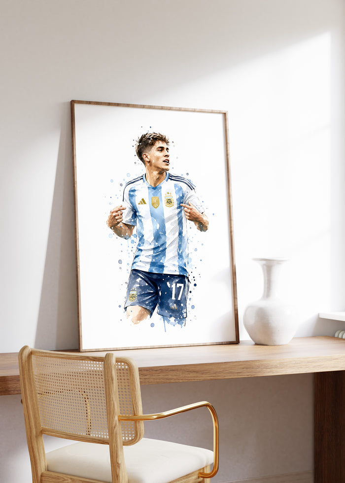 Argentinien Fußball Poster – Premium Baumwoll-Print