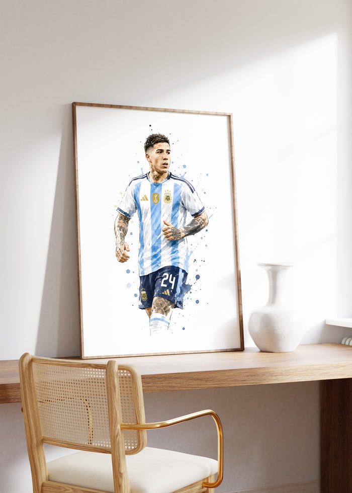 Argentinien Fußball Poster – Premium Baumwoll-Print